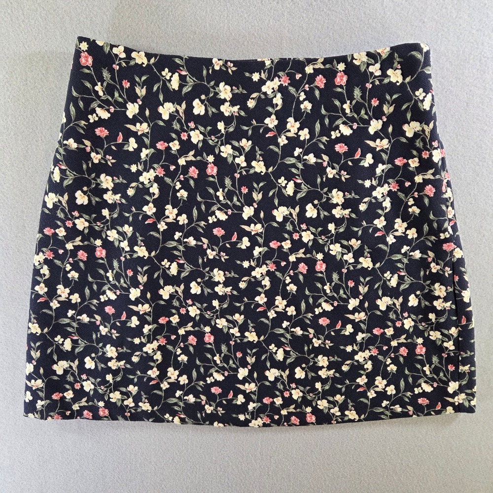 Storia Ditsy Floral Mini Skirt Navy Lined Dark Romance Coquette Fall Layering Sm